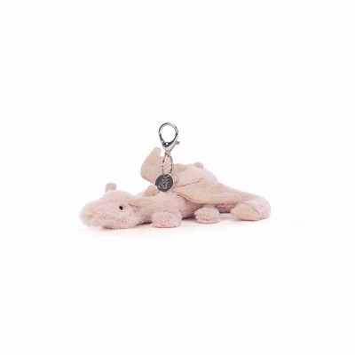 Jellycat Rose Dragon Bag Charm Australia | 498701PYO